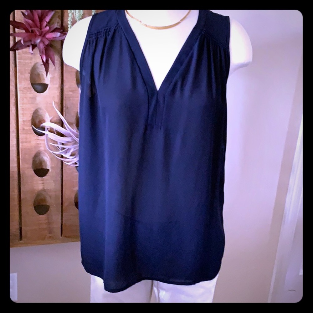 Pleione Navy Sleeveless Top